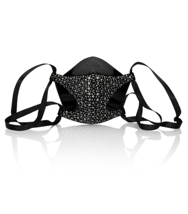 Bernd Serafin Thaler Miss Rona Crystal Couture Mask Jet Hematite