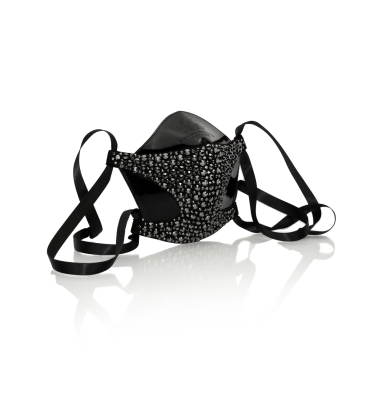Bernd Serafin Thaler Miss Rona Crystal Couture Mask Jet Hematite