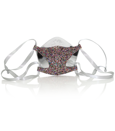 Bernd Serafin Thaler Miss Rona Glitter Couture Mask Silver