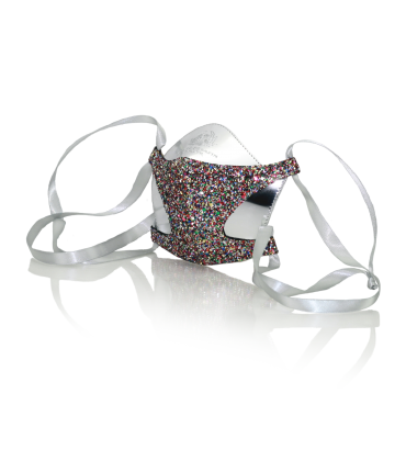 Bernd Serafin Thaler Miss Rona Glitter Couture Mask Silver