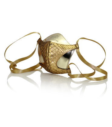 Bernd Serafin Thaler Miss Rona Python Couture Mask Gold